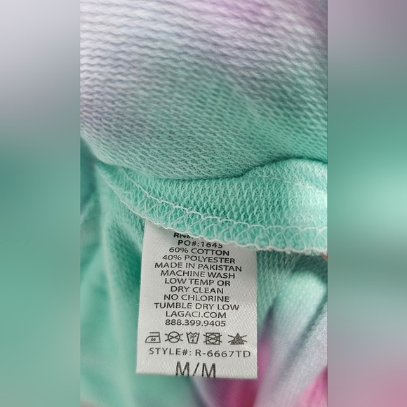 Lagaci Tye Dye Terry Dress Swimsuit Cover Summer Pink Green Orange Med - Picture 9 of 11